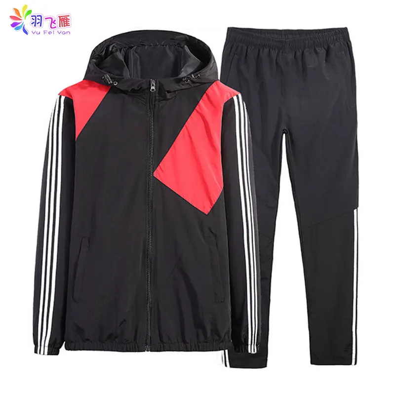 

Костюм спортивный мужской с капюшоном, повседневный черный комплект одежды, 2 предмета, большой размер XL, весна-осень