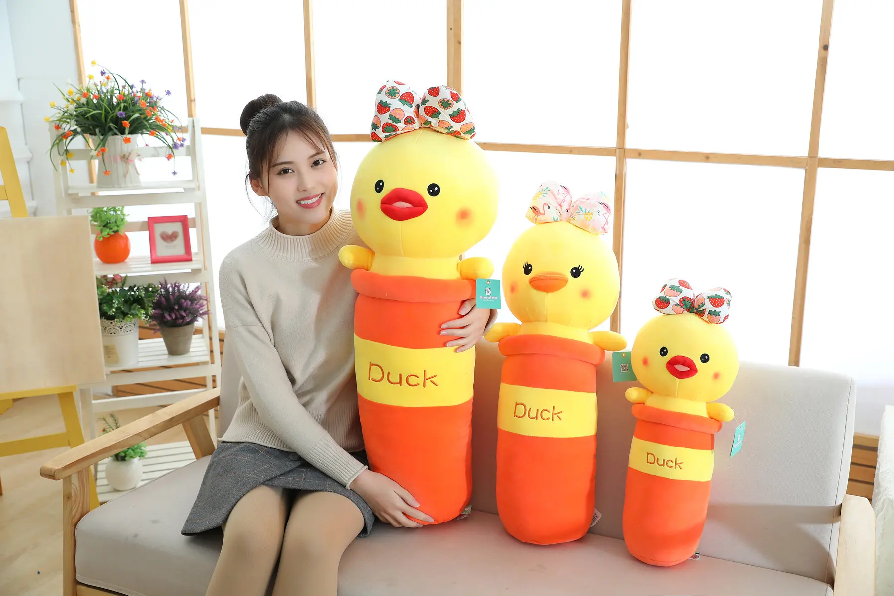 

Yellow Duck Plush Toy Stuffed Animal Duck Toy Big Long Cute Yellow Duck Pillow Toys for Children Birthday Gift Decoration Kawaii