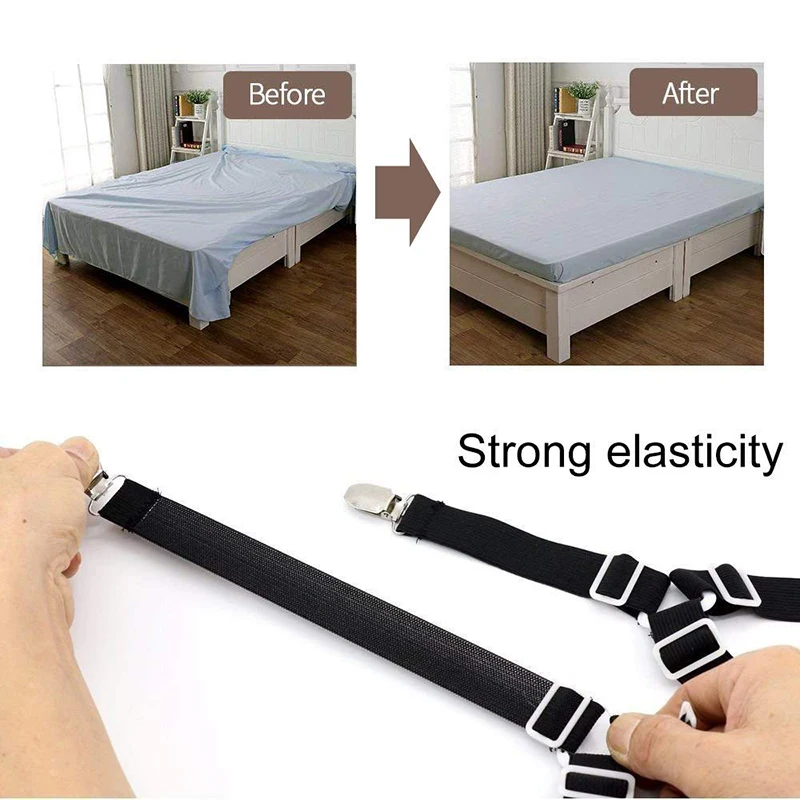 4шт / комплект простыня клип ремень застежка матрас эластичный нескользящий