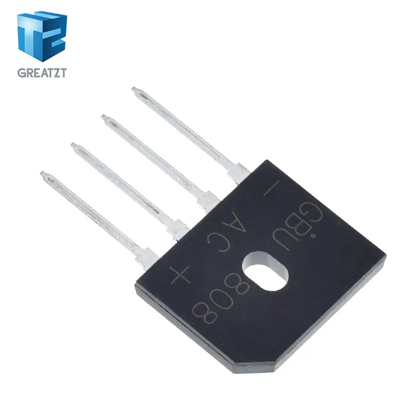 GREATZT 5Pcs GBU808 800V 8A power Diode Bridge Rectifier | Электронные компоненты и принадлежности