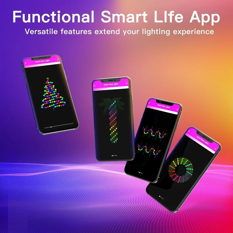 

Tuya Smart WiFi LED Fairy String Light Dreamcolor 10m 66 Lamp RGB RGBIC USB Strip Light Work Alexa Music Sync APP 24 Key Remote