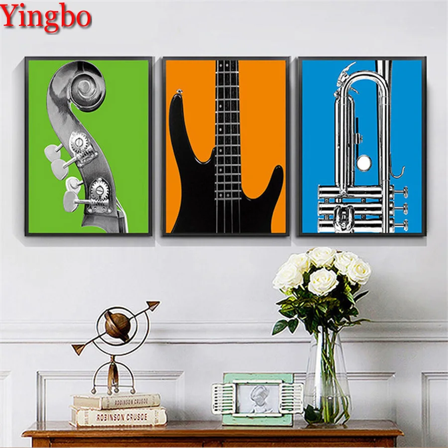 

Музыкальный инструмент, гитара Алмазная вышивка, мульти-Панель Живопись Полный Круглый дрель 3d вышивка крестиком Мозаика, алмазная живопис...