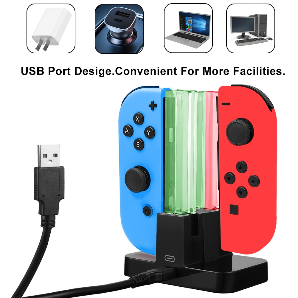 Зарядное устройство для контроллера Nintendo Двойная док станция подставка JoyCon