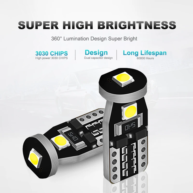 ANMINGPU 10X T10 W5W Led 3030SMD Bulbs 168 194 Clearance Lights Reading Lamp Auto Dome Light Car White12V | Автомобили и
