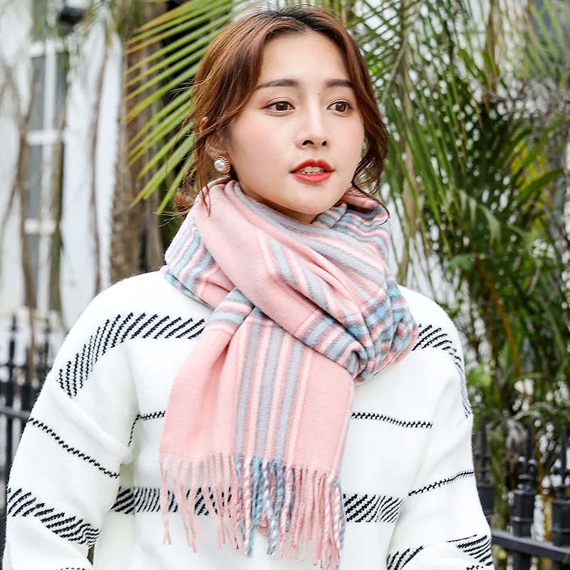 Бренд Yilian клетчатый кашемировый зимний шарф высшего качества плотный