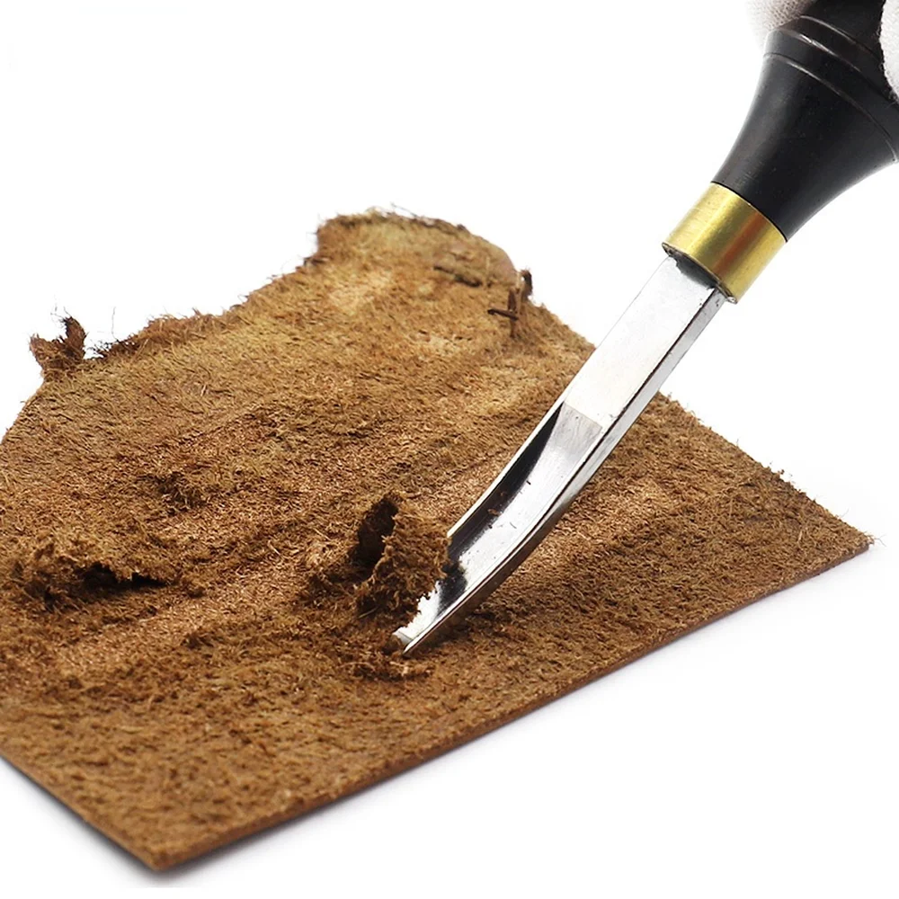 

DIY Leather Craft Edge Trimming Handmade Tool Sandalwood Wide Shovel Blade Leather Edge Drumming Artifact Drum Leather Tools