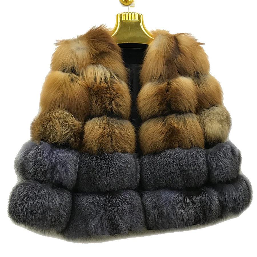 

Top sale real fox fur coats winter warm fashion short spliced gorgeous jacket outerwear high quality customized