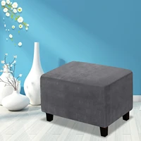 elastic rectangle ottoman slipcover low stool cover thick super soft velvet form stretch rectangle folding storage protection