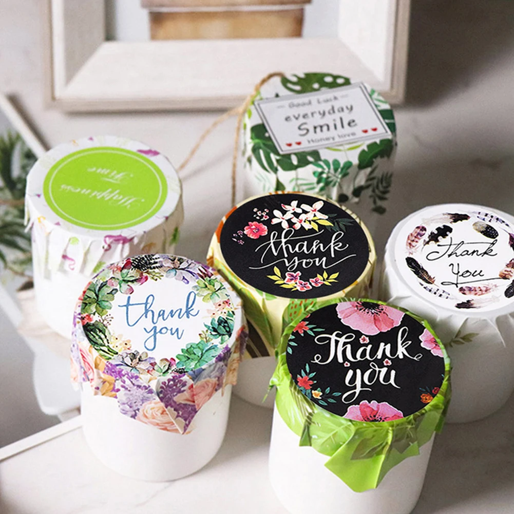 

500pcs/roll Wedding Thank You Sticker Stationery Scrapbooking Seal Labels Party Accessories Decorative Handmade Round Floral