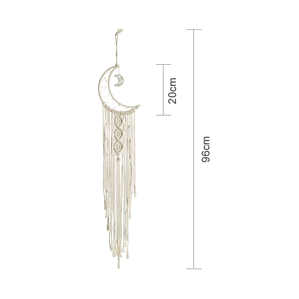 

Moon-shaped Dream Catcher Cotton Rope Woven Ornaments Woven Wall Art For Home Bedroom Office Decration