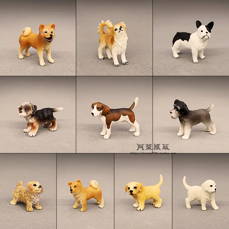 

Cute Pet Dog Animals Model Schnauzer Chihuahua Bulldog Beagle Bonner Mountain Action Figure Figurine Toys Miniature Accessories