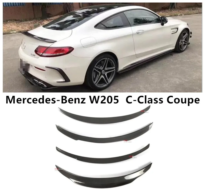 Carbon Fiber Spoiler Fur Mercedes Benz W205 C Klasse Coupe C200 C300 C63 2016 2019 Flugel Lip Spoiler Hohe Qualitat Auto Zubehor