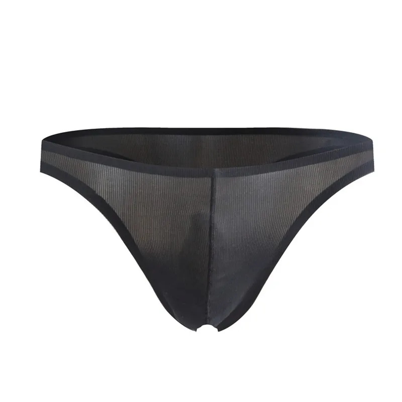 5PCS Men's Seamless G-String Thongs Japanese Thin Ice Silk Translucent U-convex T-Back Low Waist Underwear Bikini Thongs