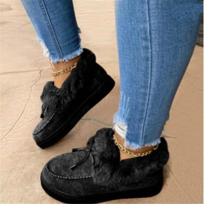 

2021 New Fashion Women Snow Boots Fur Platform Comfort Winter Shoes Ladies Casual Ankle Boots Suede Female Designer Botas Mujer