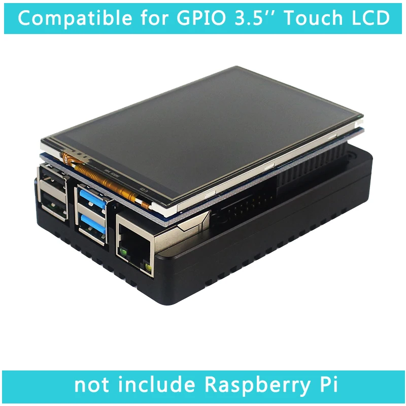 Алюминиевый Чехол Raspberry Pi 4 CNC, металлический корпус с пассивным охлаждением, совместимый с 3,5 дюймовым сенсорным ЖК-экраном для Raspberry Pi 4, Модель B