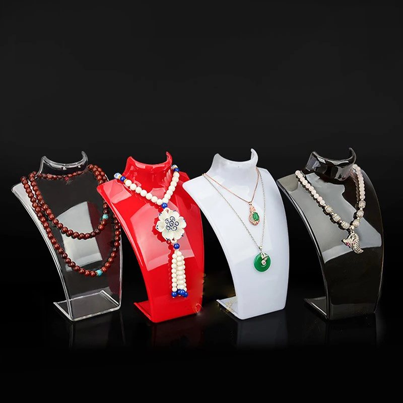 

1PC 4 Colors Acrylic Mannequin Necklace Jewelry Display Holder Pendant Earrings Decorate Exhibition Display Stand Shelf