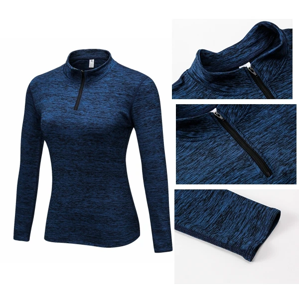 Winter Women's Fitness Clothing Long Sleeve Thermal Polo t-shirts Plus Velvet Sports Top Female Warm Yoga Wear Training Shirt