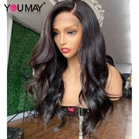 250 density body wave lace front human hair wigs for black women 13x4 wig 360 lace frontal wig fake scalp bob 370 closure youmay