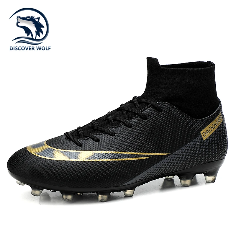 

Hot Sale High Ankle Soccer Shoes Outdoor Non-Slip FG/TF Football Boots Large Size Ultralight Soccer Cleats Football Sneakers Men