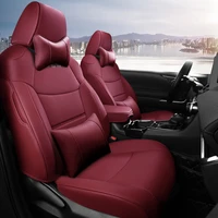 luxury custom car seat covers for toyota rav4 2020 2021 four seasons universal waterproof leatherette fit full set%ef%bc%88wine red%ef%bc%89