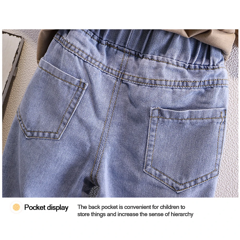 

Children's clothing boys summer dress Fashion cartoon printed short sleeve + denim pants boys' suit baby boy clothing boy sets