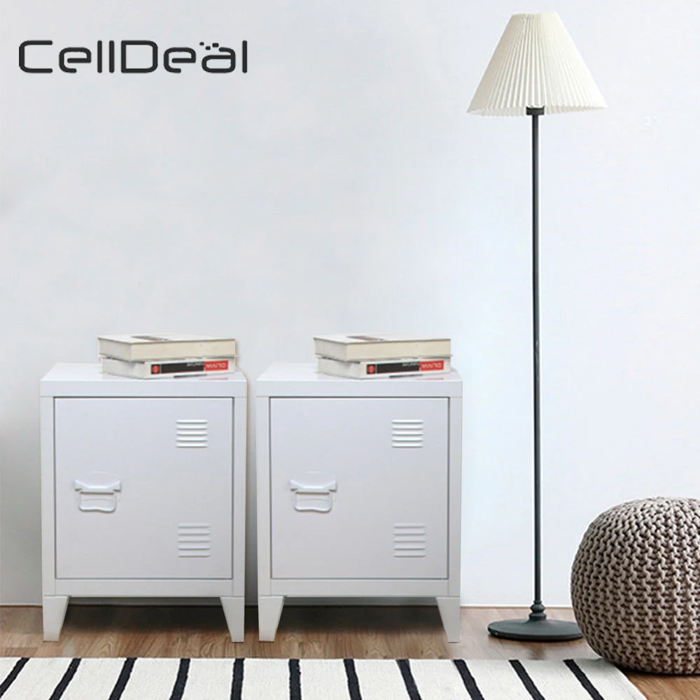 Пара Ретро шкафчиков боковых шкафов винтажный промышленный прикроватный столик