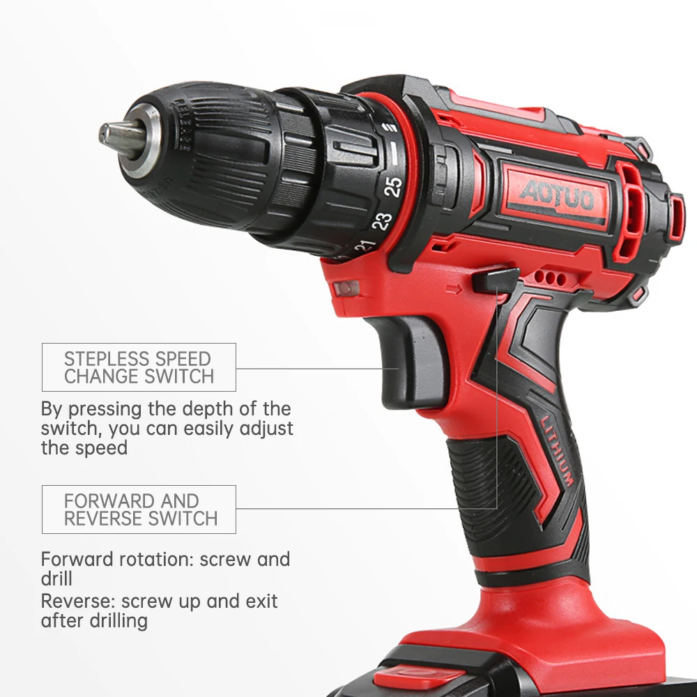 Электрическая отвертка литиевая батарея электрическая дрель перезаряжаемая