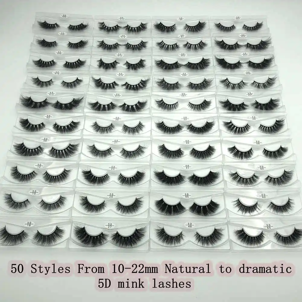Rainsin 5-100Pairs Eyelashes 5D Mink Lashes Wholesale Natural Mink Lashes Bulk Order