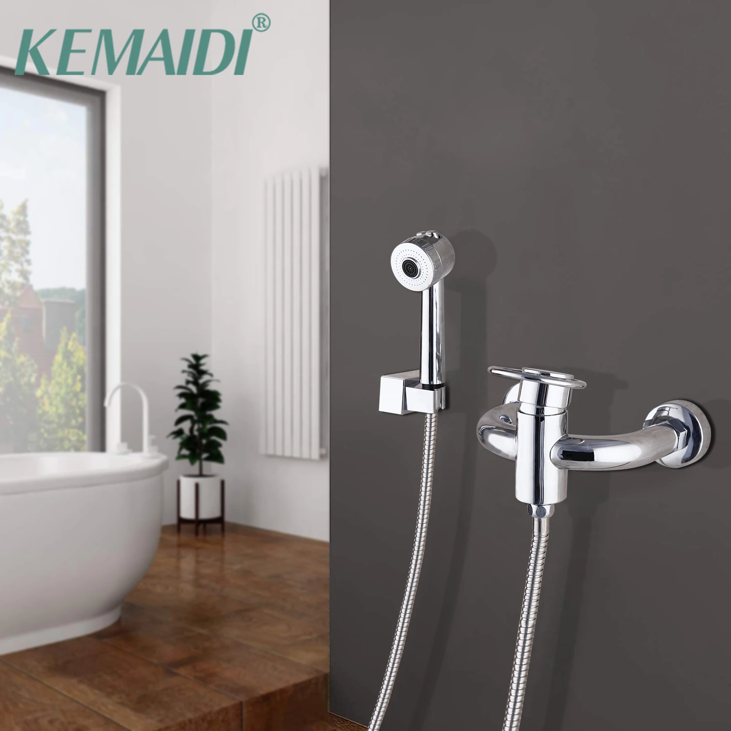 Nickel Brushed Shower Faucet Set Wall Mounted