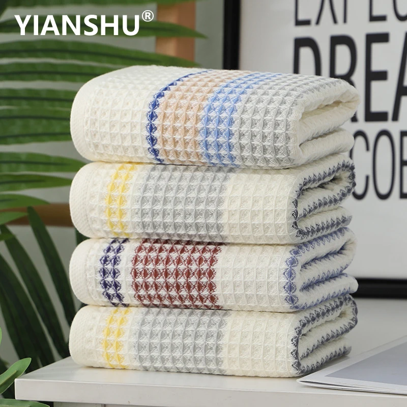 Новый натуральный хлопок вафельный Полотенца Вафельная Ткань поглощение воды