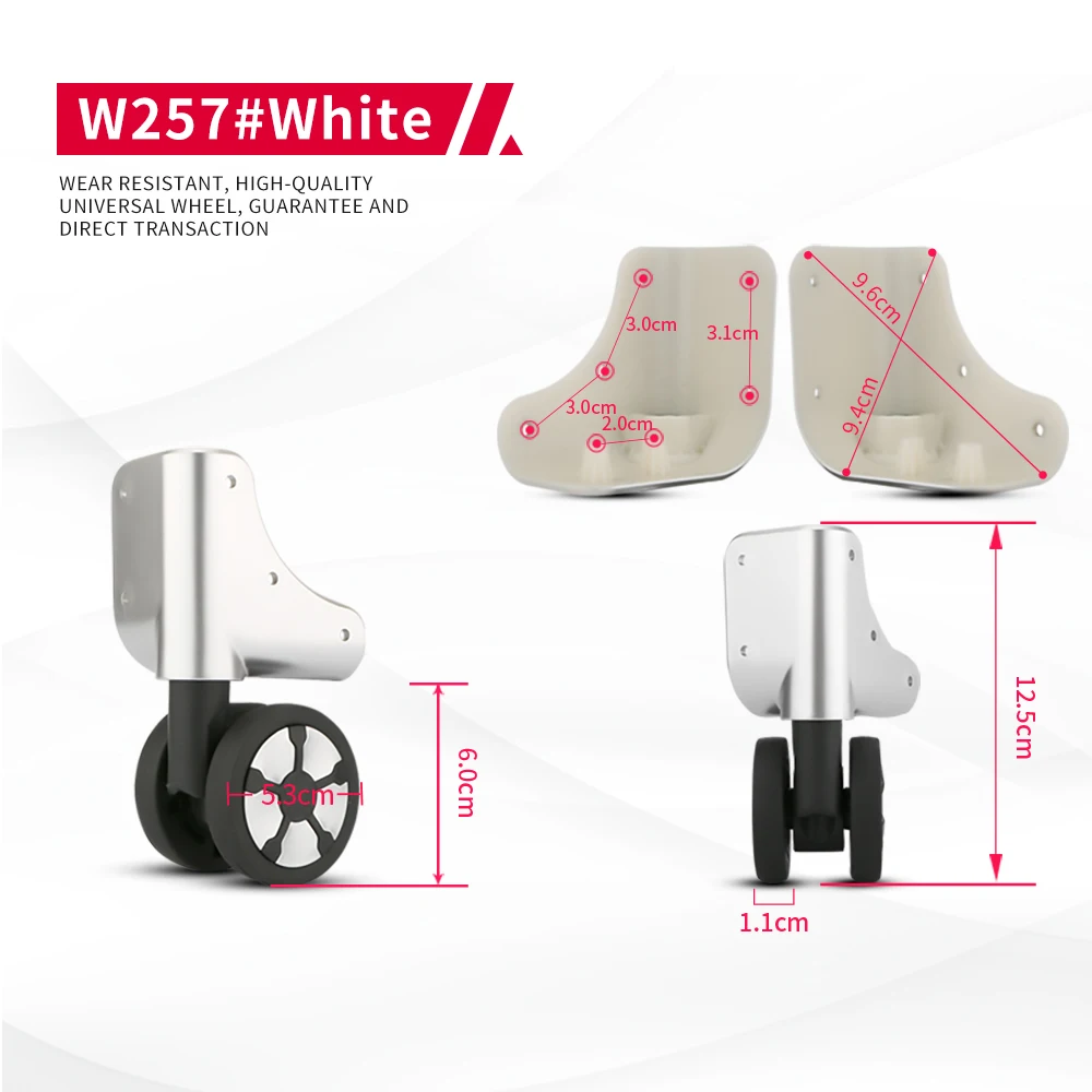 DILONG W257 Luggage Trolley Case Wheels Travel Universal Wheel Replacement Parts Rubber Repair Wear-resistant Practical Caster