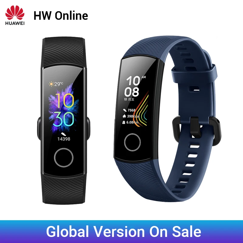 Смарт часы Huawei Honor band 5 умные с AMOLED экраном фитнес трекер для плавания и сна