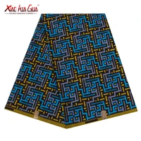 2020 free shipping ankara african wax veritable real wax fabric polyester sewing dress material 6yardsone pieces fp6385