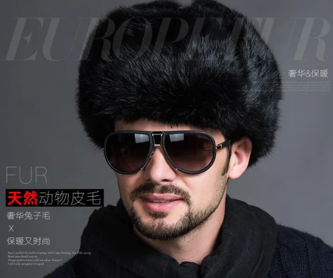 Men's Hats Winter Hat Fur Lei Feng Super High Quality Thick And Warmth Thick Fashion Russian Fur Imitation Rabbit Fur Ear Caps