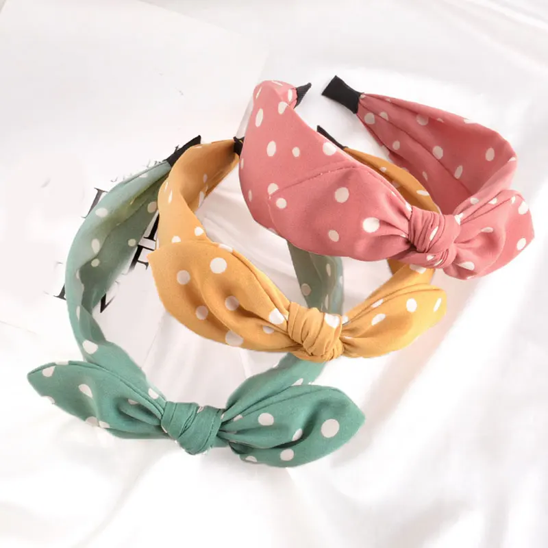 

1PC New Fashion Rabbit Ears Hair Hoop Floral Dot Striped Headband Big Bow Headband Bowknot Headband Non-Slip Hair Accessories
