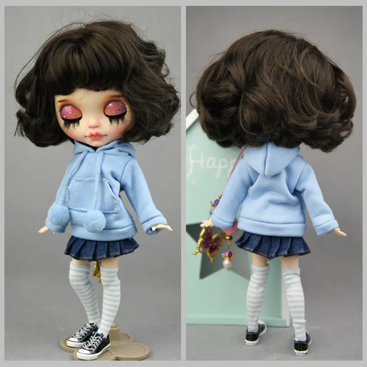 1/6 bjd Sweatshirt for barbie blyth Clothes Doll Accessories ropa boneca casa Parka Outfit for barbies vestiti baby toy 1 pcs