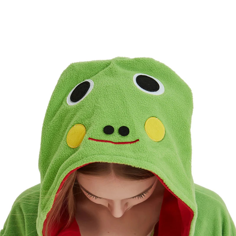 Green Frog Animal Women Onesie Pajama Adult kigurumis Funny Homewear Polar Fleece Pajames Men Party Jumpsuit Unisex Sleepwear |