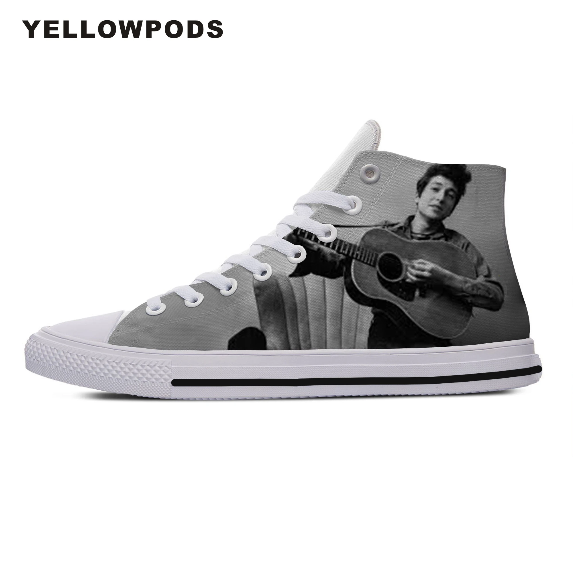 

Customized Men's Casual Shoes High Quality Funny Handiness For Men Pop Rock Bob Folk Music Dylan Cute Cartoon Custom Shoes White