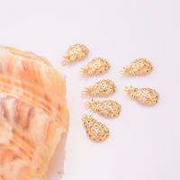 4pcslot zircon pineapple charm pendent jewelry making kit components real gold plated pendants charms beads for diy necklace