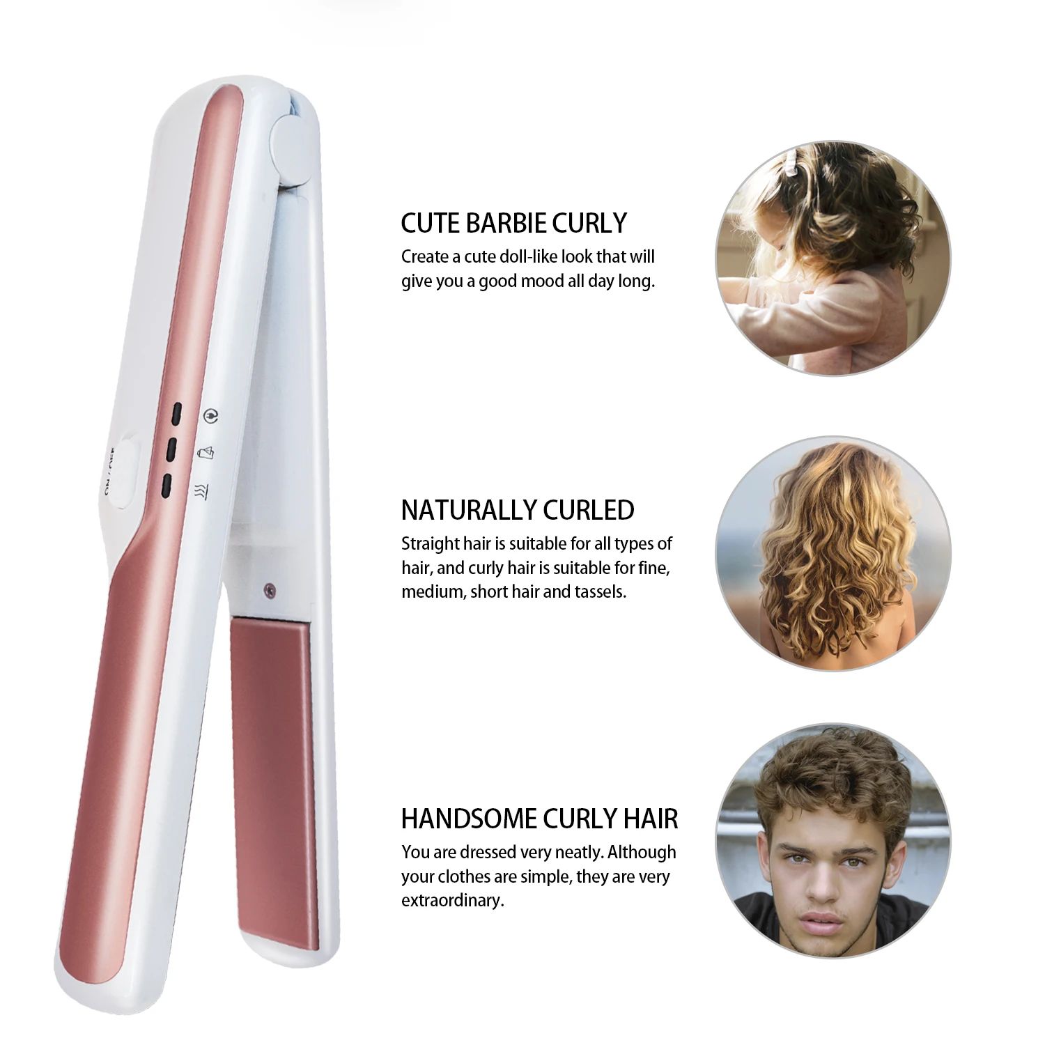 

USB Wireless Hair Straightener Portable Mini Flat Iron Cordless Hair Straightening Irons Travel Home Use Hair Straight Tools