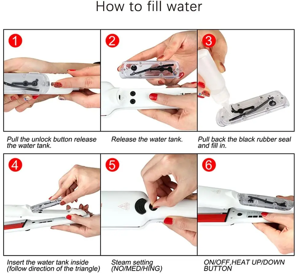 

RUCHA 2 in1Infrared Steam Hair Curler or Straightener Salon 2 Inches Wide Plate Ceramic Tourmaline Flat Iron Hair Styler