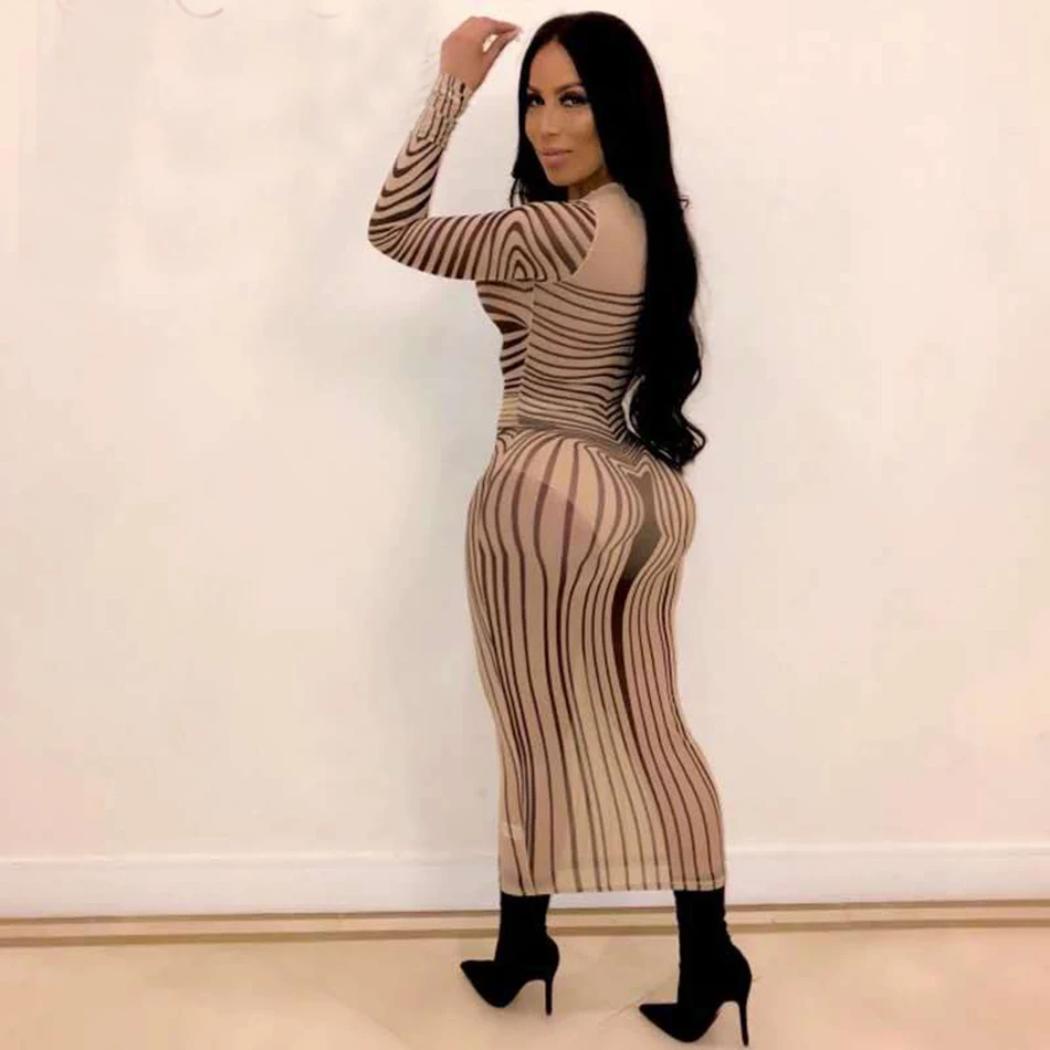 Женское платье с длинным рукавом облегающее леопардовое Клубное вечернее 2019 |