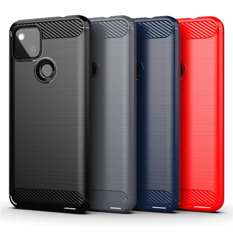 

For Google Pixel 5A Case For Google Pixel 5A Cover Shockproof Silicone Carbon Fiber Protective Phone Bumper For Google Pixel 5A