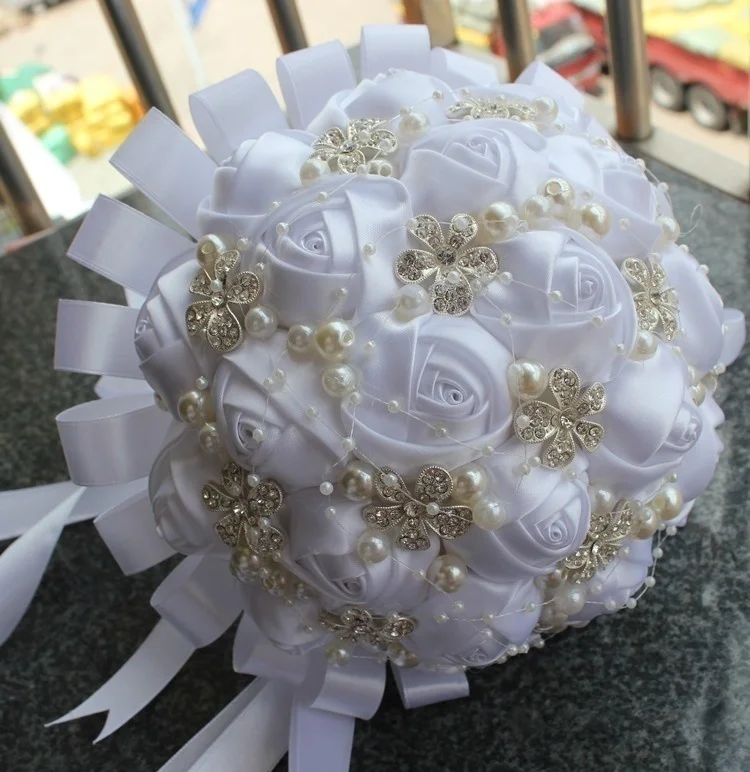 Розовый цвет слоновой кости Шампань атласная роза фестиваль Ститч букеты