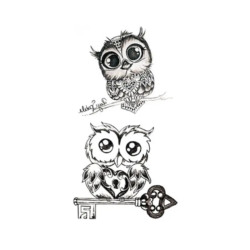 1 шт. водостойкие временные тату наклейки в виде совы|Временные тату| |
