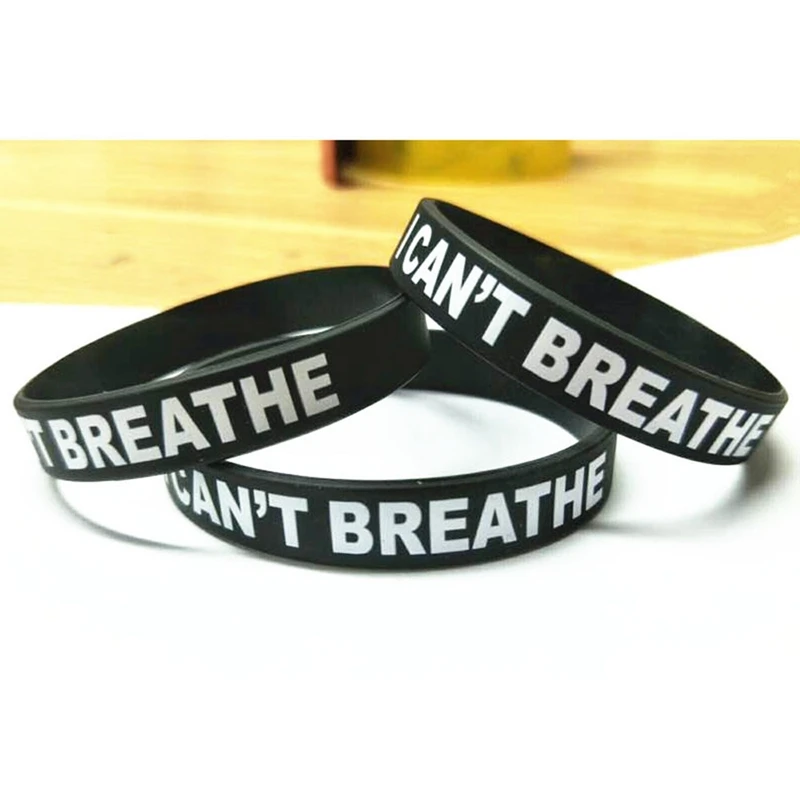 

1Pc I can't Breathe Silica Gel Bracelets Silicone Bangles Men Women Jewelry