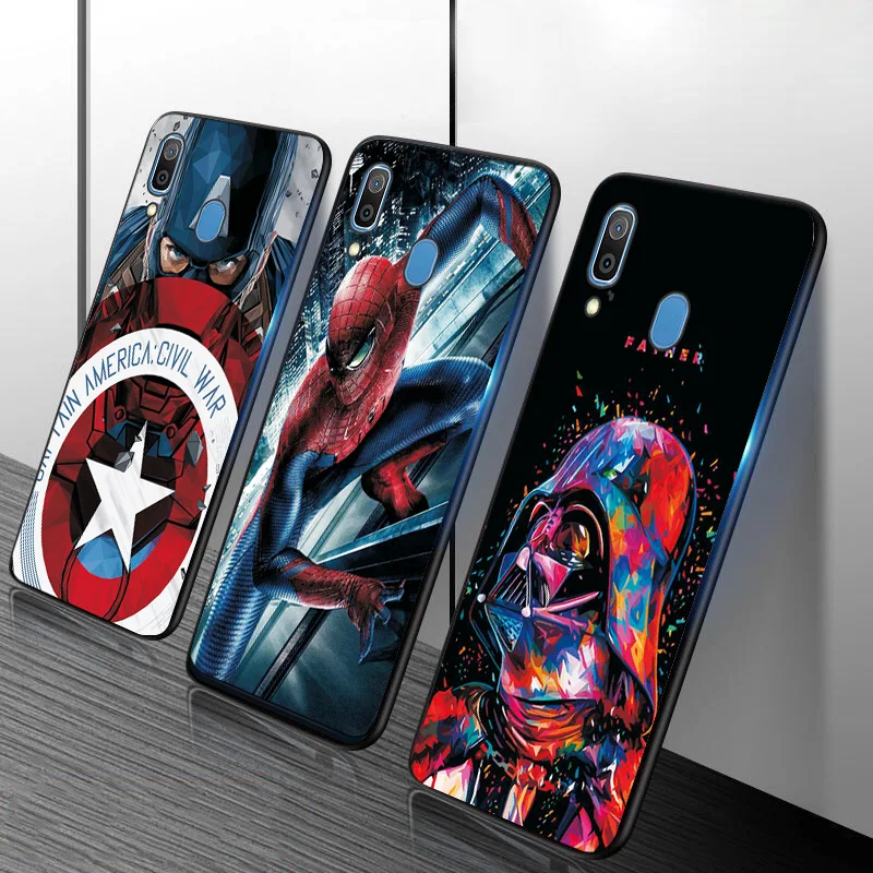Для samsung Galaxy A10 A20 A20E A30S A40 A50S A60 A70S чехол КРЫШКА ДЛЯ samsung M10 M40 Marvel Человек-паук черный ТПУ чехол для телефона A50