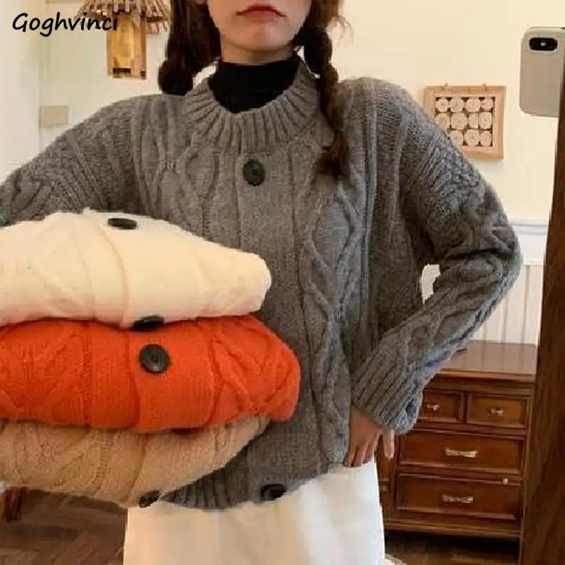 

Женские кардиганы, свитер, однотонный простой свободный универсальный модный стильный мягкий студенческий офисный свитер с перекрестным к...