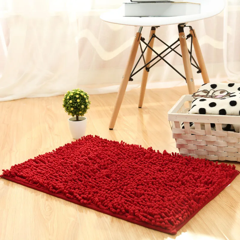 

Chenille Bath Mat Non-slip Large Water Absorption Bathroom Rugs Carpet for Living Room Non Slip Kitchen Area Rugs Floor Mat