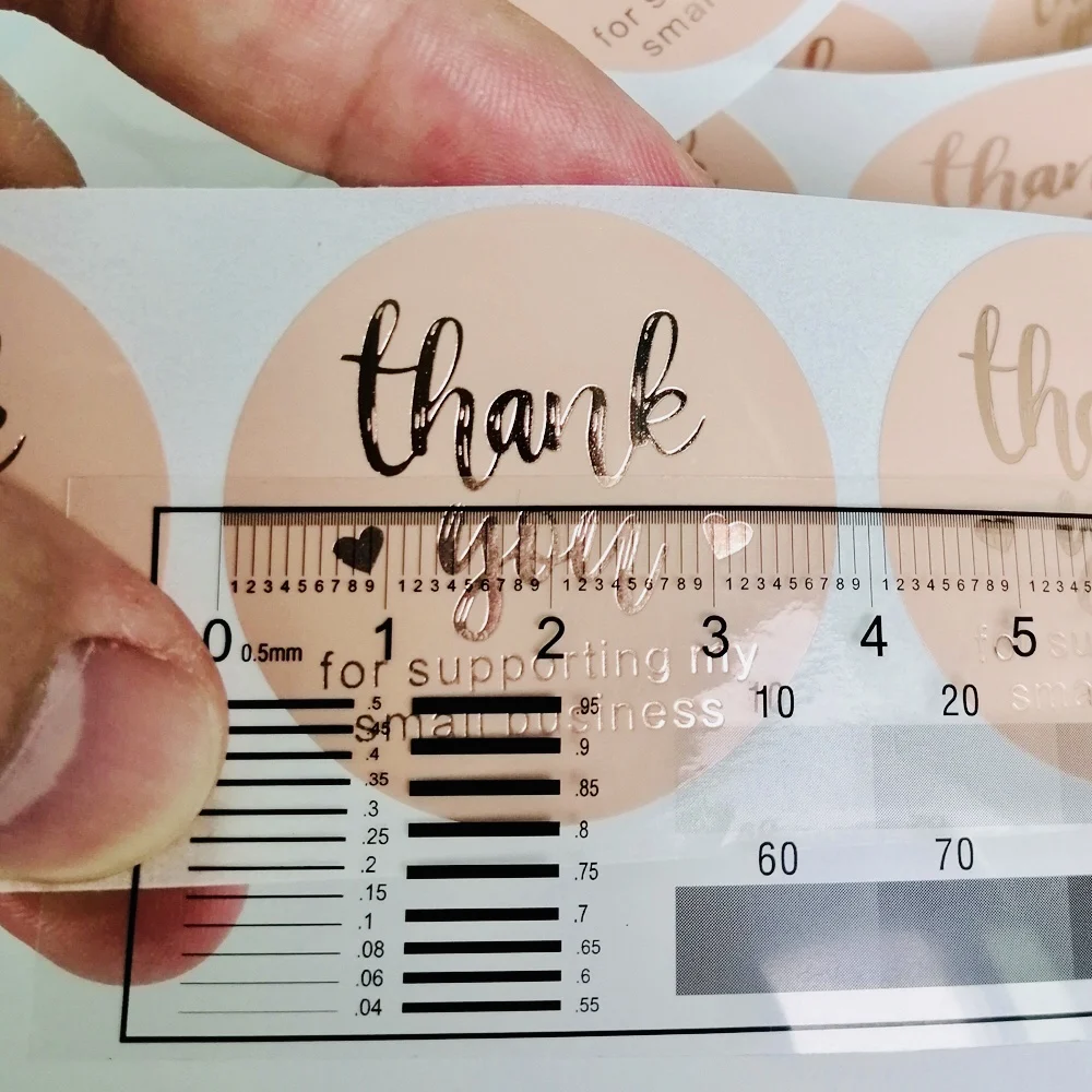 500 шт. в рулоне Розовые наклейки с надписью s и розовым золотом канцелярские